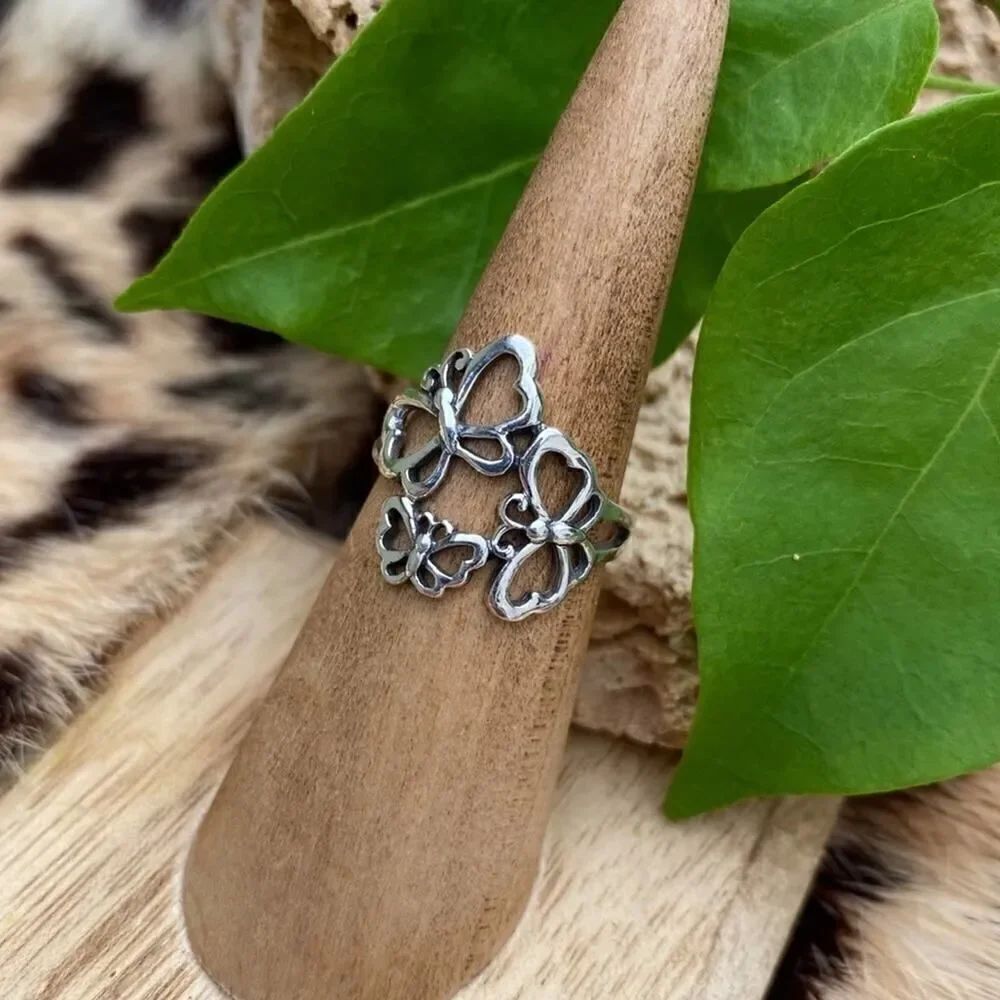Sterling Silver Multi Butterfly Ring - Picture 5 of 5